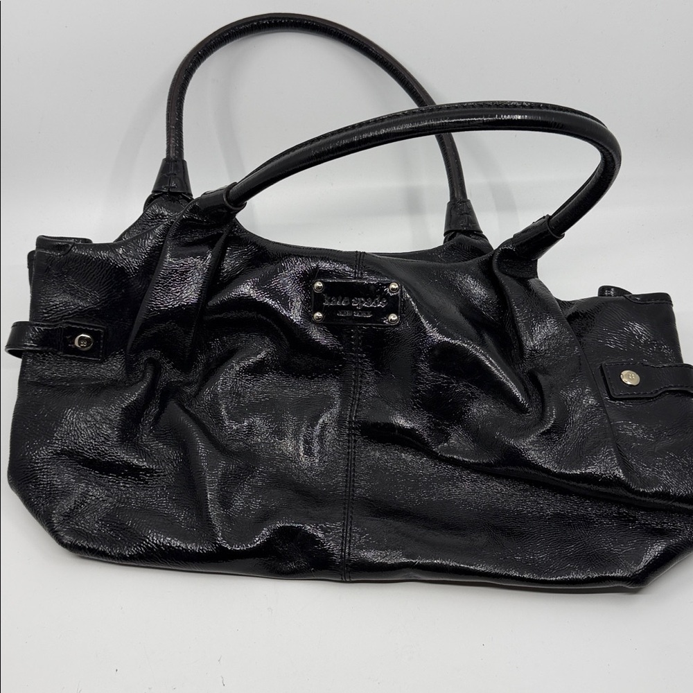 Black Patent Leather Tote Bag